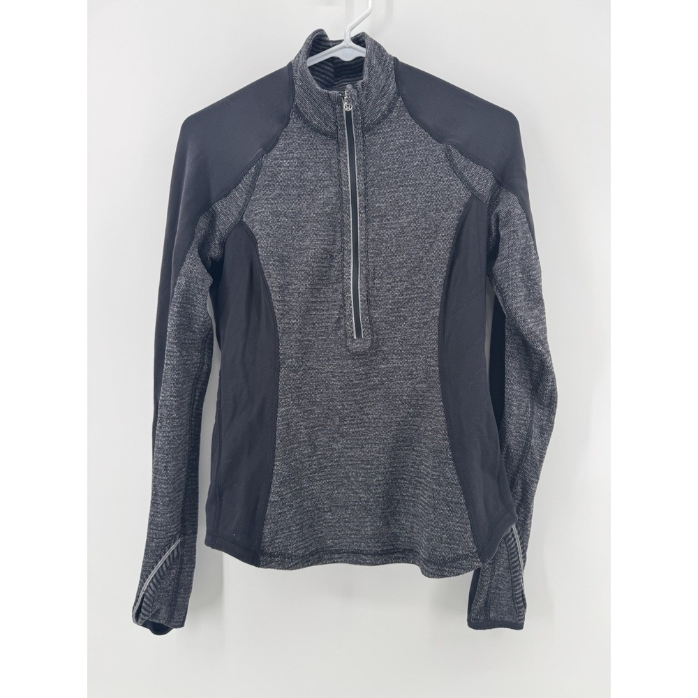 Lululemon Run: U-Turn Pullover Reversible Pique Black Heathered Black Size 4